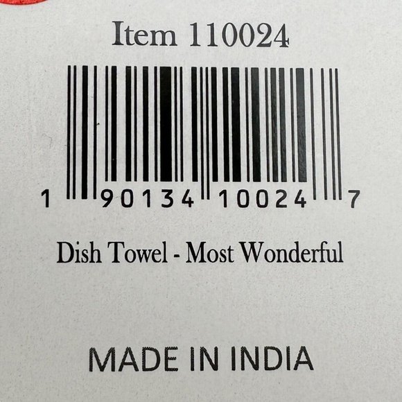 Primitives by Kathy Set Dish Towel and Ornament Red White Most Wonderful NWT - Picture 5 of 11